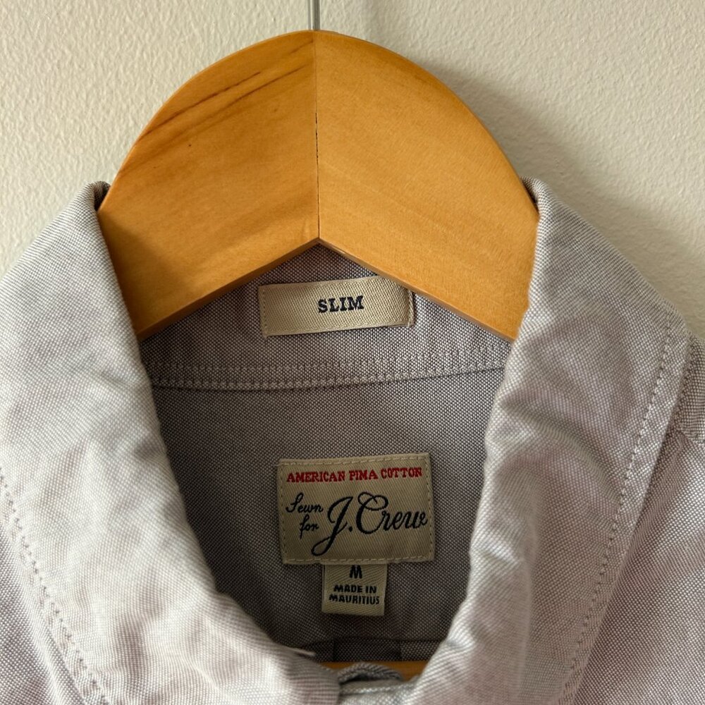 J. Crew Slim Gray Button Down Cotton Shirt - Picture 2 of 8